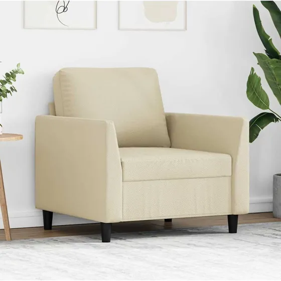 vidaXL Lænestol 60 cm Velour Cremefarvet