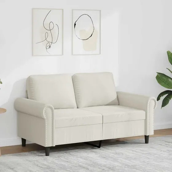 vidaXL 2-personers sofa 120 cm velour cremefarvet