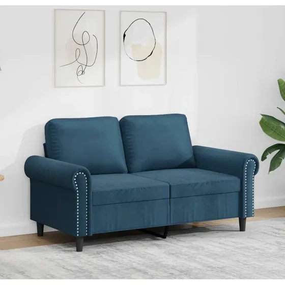 vidaXL 2-personers sofa 120 cm fløjl blå