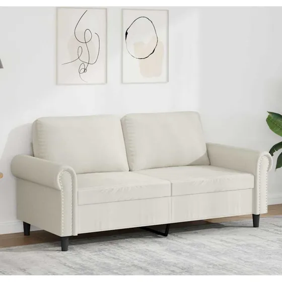 vidaXL 2-personers sofa 140 cm velour cremefarvet