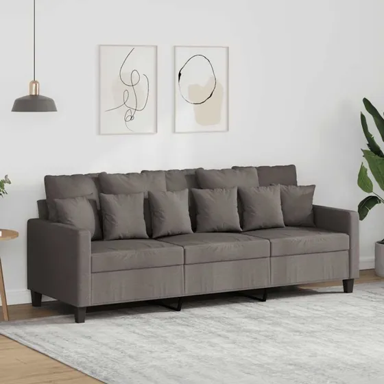 vidaXL 3-personers sofa 180 cm gråbrun stof
