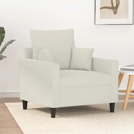 vidaXL Lænestol 60 cm Velour Creme