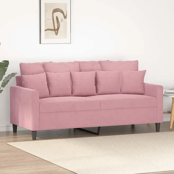 vidaXL 2-personers sofa 140 cm lyserød fløjl