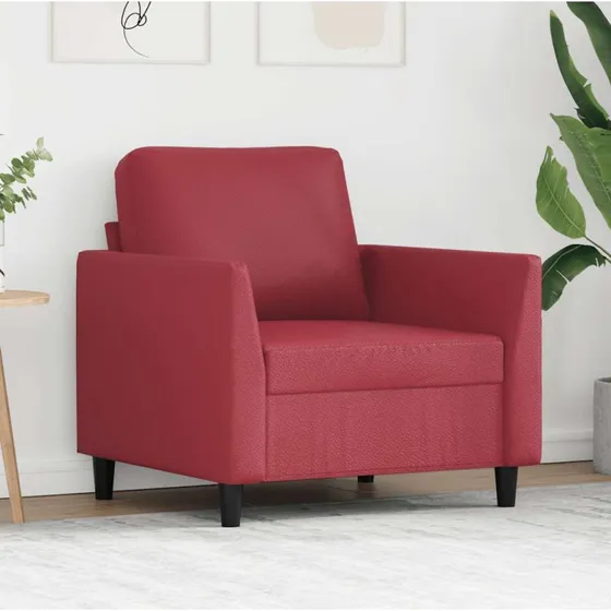 vidaXL Lænestol 60 cm Kunstlæder Vinrød