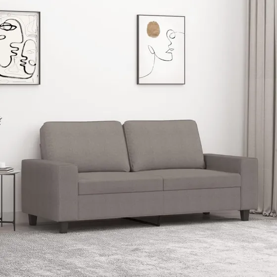 vidaXL 2-personers sofa 140 cm gråbrun stof