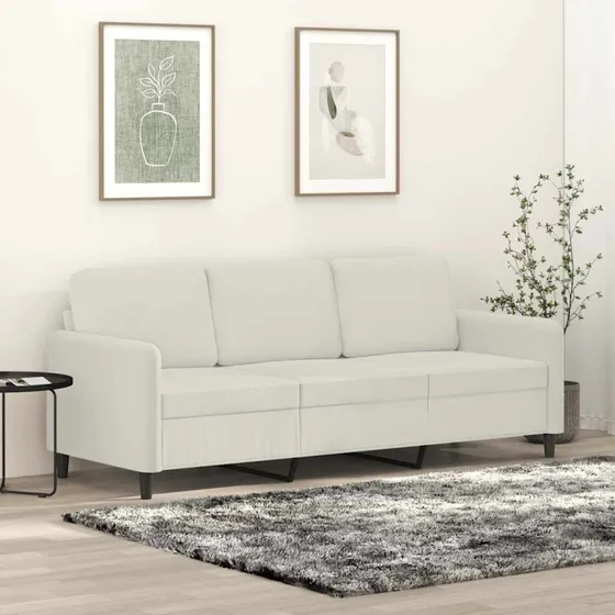vidaXL 3-personers sofa 180 cm fløjl cremefarvet