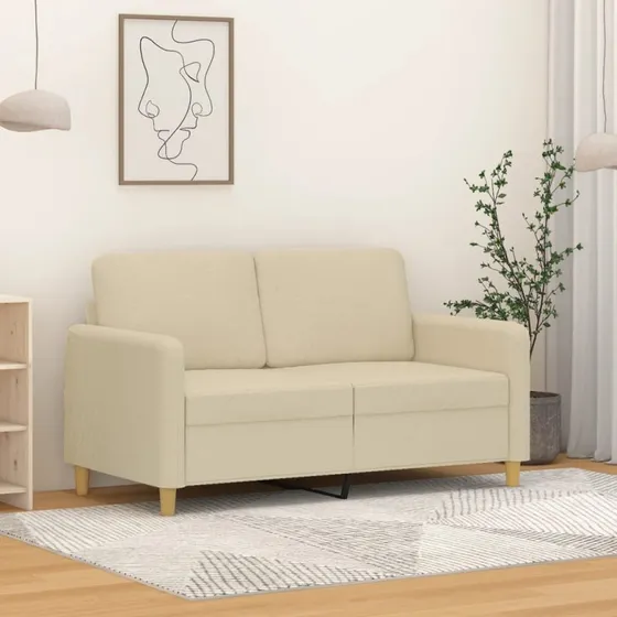 vidaXL 2-personers sofa 120 cm creme stof