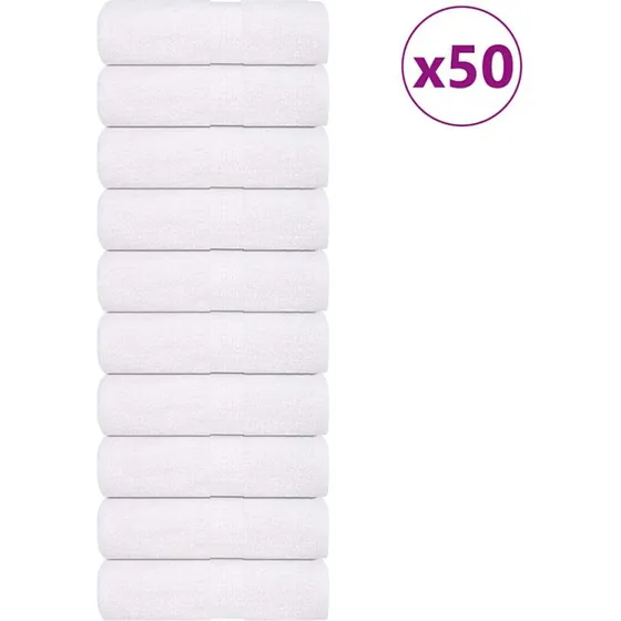 vidaXL FROGN 50 stk. hvide vaskehåndklæder 30x30 cm 360 gsm