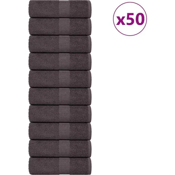 vidaXL FROGN 50 stk. antracit 30x30 cm 360 gsm vaskehåndklæder