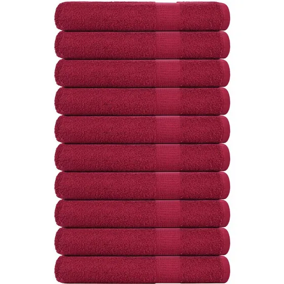 vidaXL Saunahåndklæder 10 stk. 80x200 cm bordeaux 360 gsm