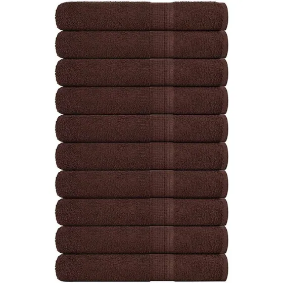 vidaXL FROGN 10 stk. saunahåndklæder brun 80x200 cm 360 gsm