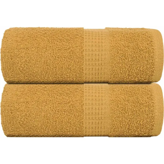 vidaXL FROGN guld 30x30 cm 2 stk. vaskehåndklæder 360 gsm