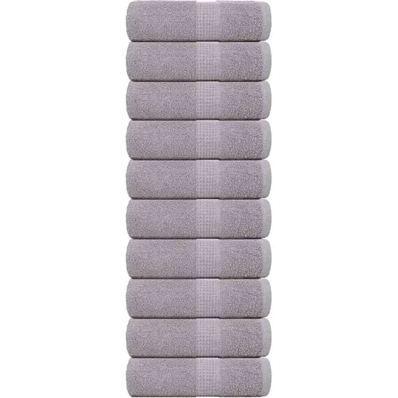 vidaXL FROGN grå vaskehåndklæder 10 stk. 30x30 cm 360 gsm