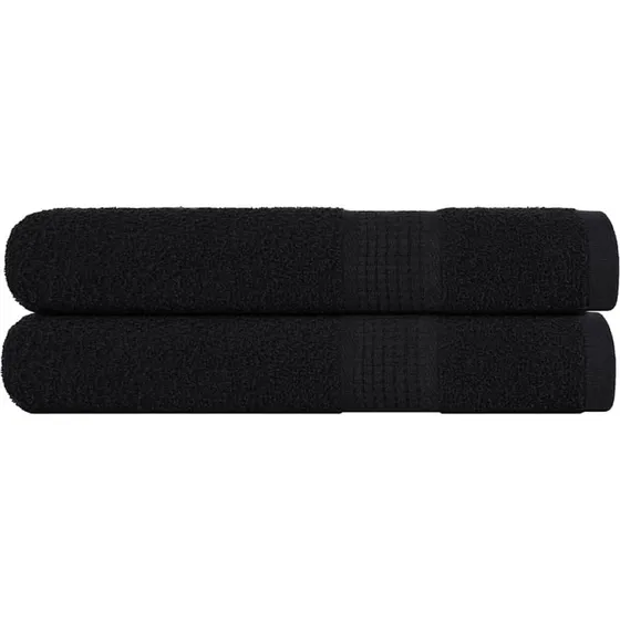 vidaXL Saunahåndklæder FROGN 2 stk. 80x200 cm, 360 gsm, sort