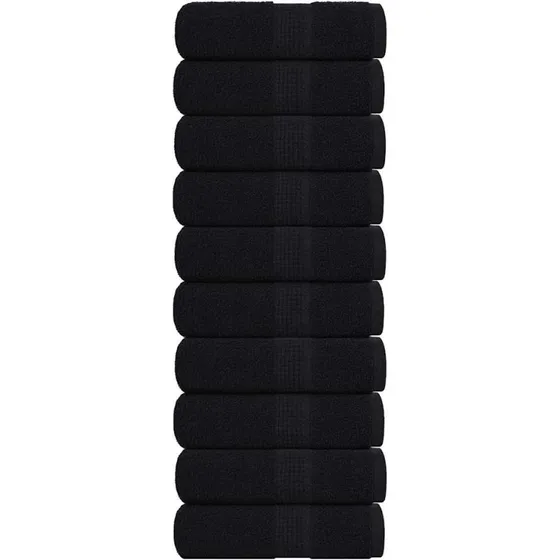 vidaXL FROGN 10 stk. sorte vaskehåndklæder 30x30 cm 360 gsm