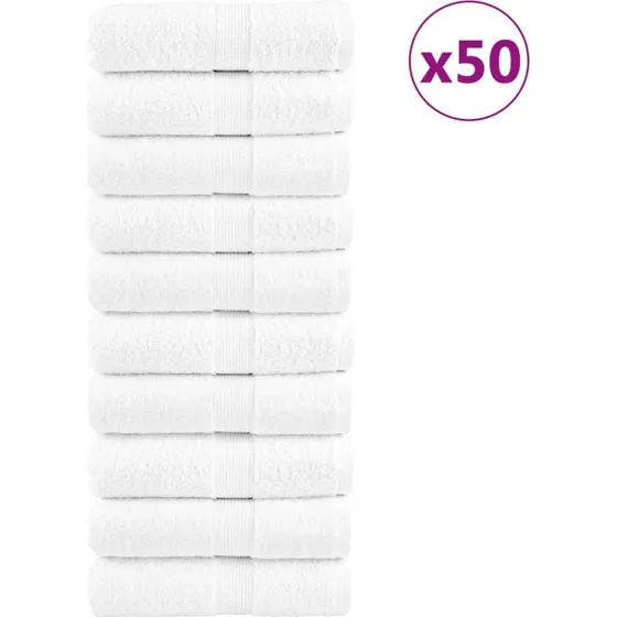 vidaXL SOLUND 50 stk. hvid vaskeklude 15x21 cm 600 gsm