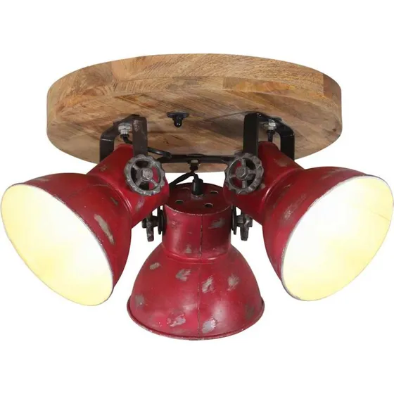 vidaXL Loftlampe 35x35x25 cm Rustik Rød E27
