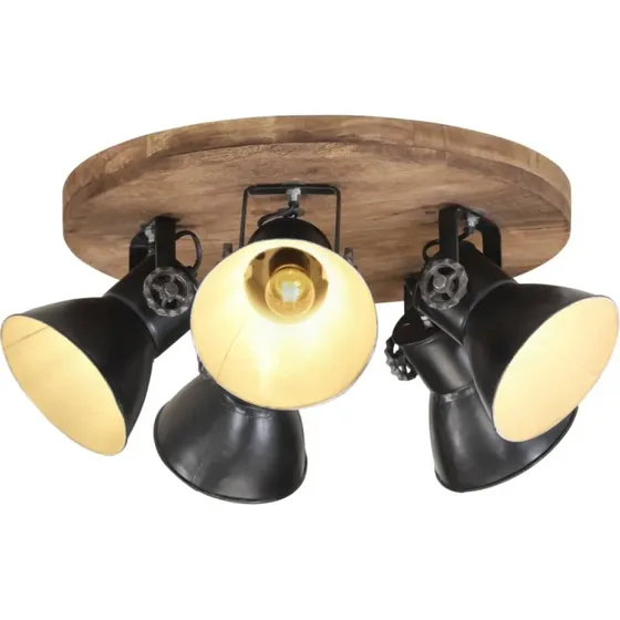 vidaXL loftlampe 50x50x25 cm, 5-skærm, sort, E27, 25 W