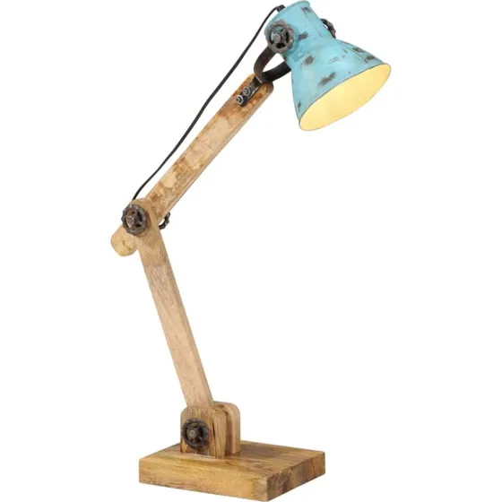 vidaXL Skrivebordslampe 25 W E27 rustik blå, 23x18x96 cm
