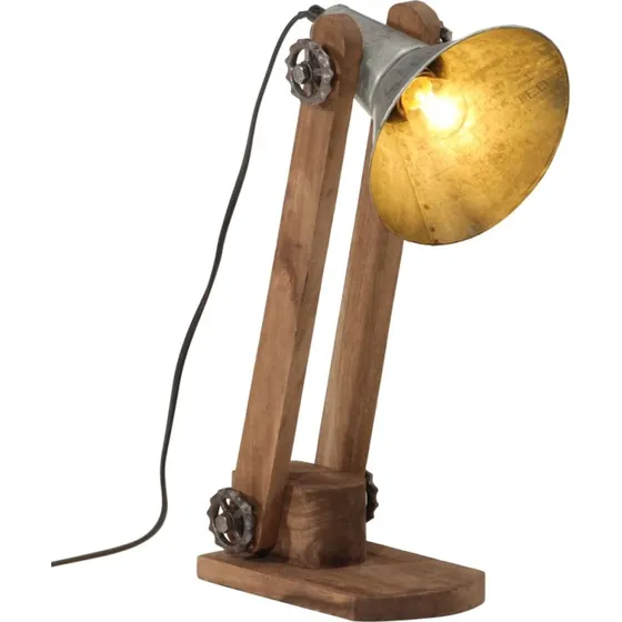 vidaXL Skrivebordslampe 23x13x52 cm, E27, Vintagesølv
