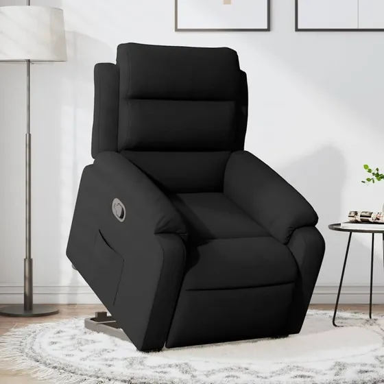 vidaXL Løftestol Velour Sort med Løftefunktion