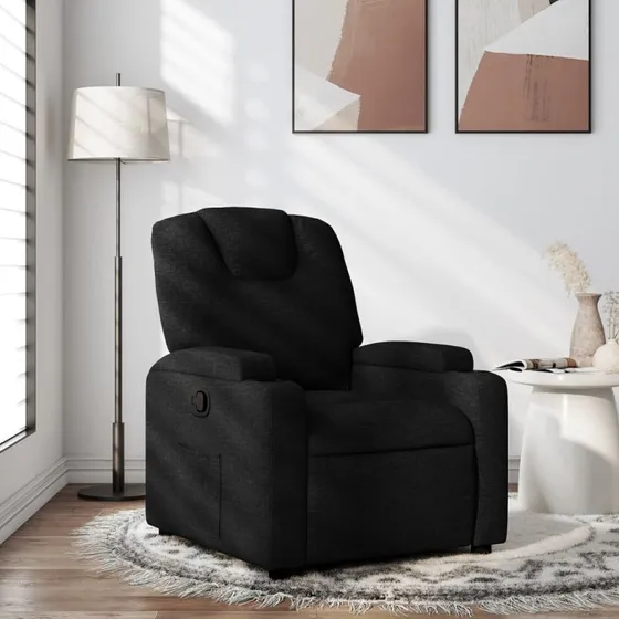 vidaXL Lænestol Sort Stof med Manuel Recliner