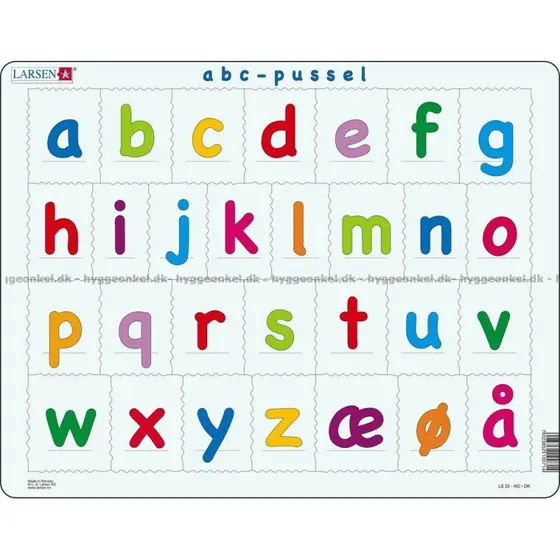 Larsen Puslespil ABC - små bogstaver, 29 brikker