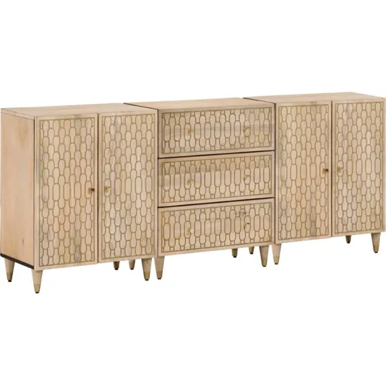 vidaXL 3 stk. skabe 60x33x75 cm massivt mangotræ
