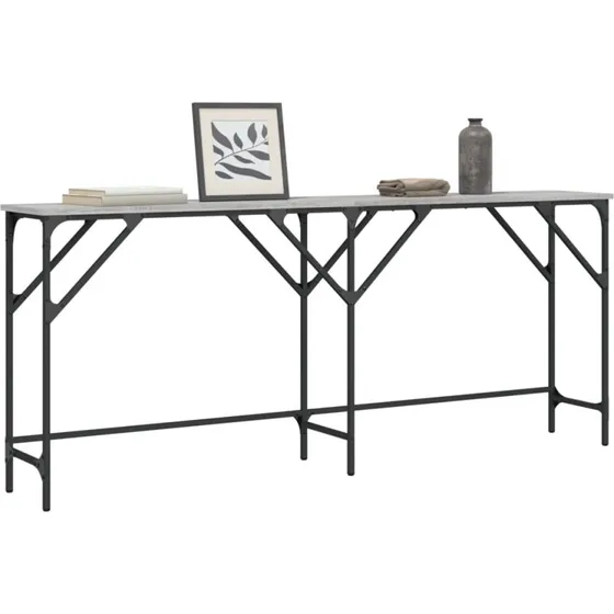 vidaXL Konsolbord 180x29x75 cm grå sonoma-eg konstrueret træ