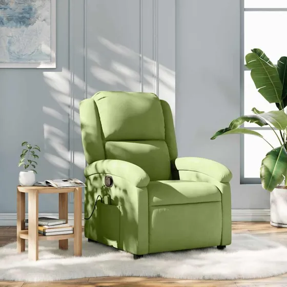 vidaXL Massagestol Velour Lysegrøn