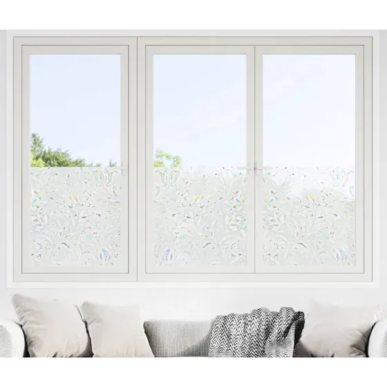 vidaXL Vinduesfolier 2 stk. Blomstermønster Matteret PVC