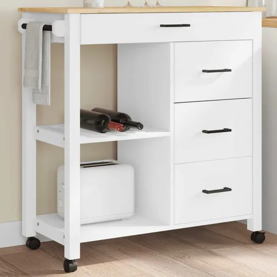 vidaXL Køkkenvogn Monza 84x40x88,5 cm massivt fyrretræ