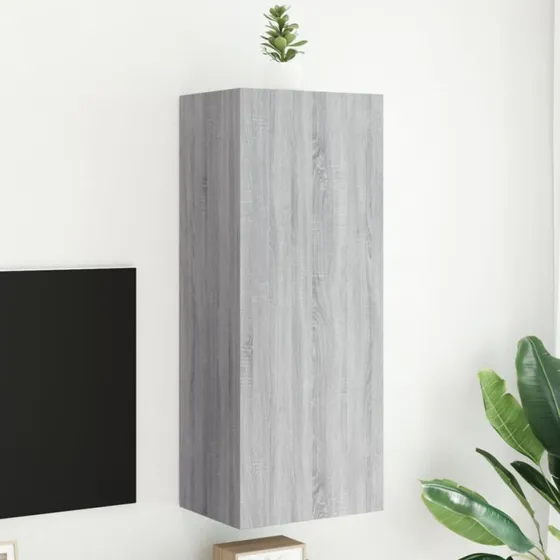 vidaXL Væghængt tv-bord 40,5x30x102 cm grå sonoma-eg