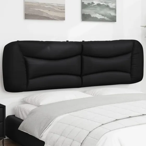 vidaXL Gavlpude Hvar 183 cm Kunstlæder Sort
