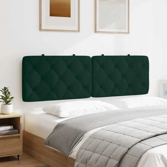 vidaXL Gavlpude 160 cm velour mørkegrøn