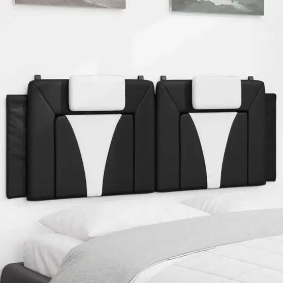 vidaXL Gavlpude Viana 152 cm sort/hvid kunstlæder