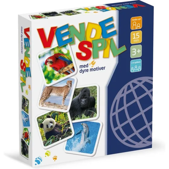 GA-Toys Vendespil - Vilde dyr, fra 3 år (2x24 kort)