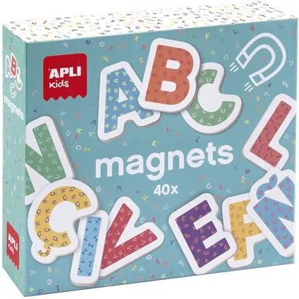 APLI Bogstavmagneter i træ, 40 stk