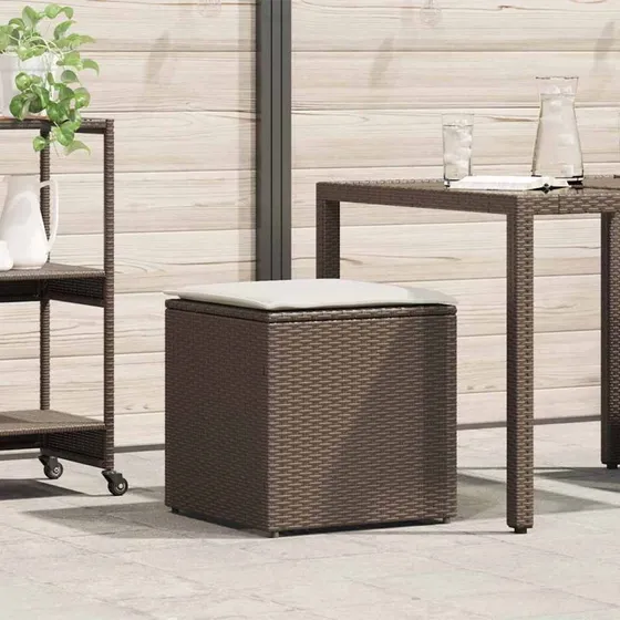 vidaXL Pudekasse Brun 50x50x50 cm PolyRattan