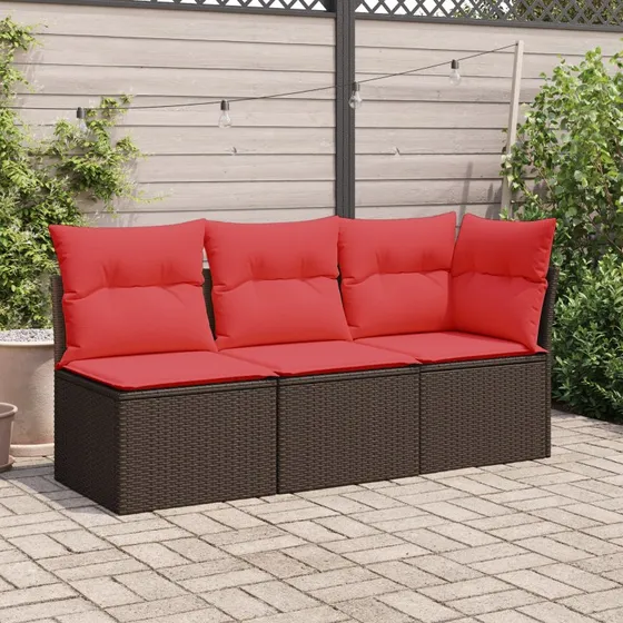 vidaXL Havesofa hjørne brun polyrattan med opbevaring