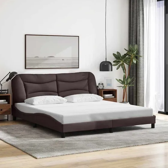 vidaXL sengeramme 180x200 cm mørkebrun med hovedgærde