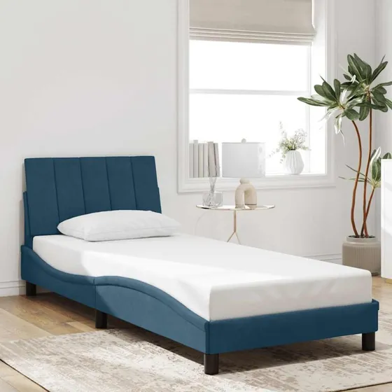 vidaXL Hanko 90x200 cm sengeramme fløjl blå uden madras