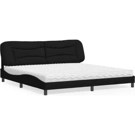 vidaXL Seng med madras Hvar 200x200 cm, sort