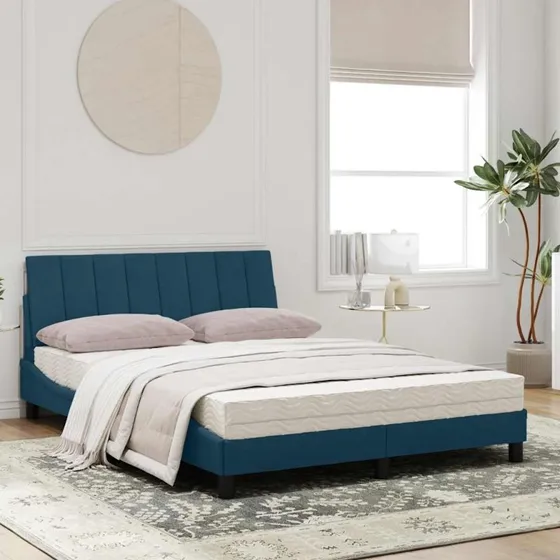 vidaXL Hanko Seng med Madras 120x200 cm Velour Blå