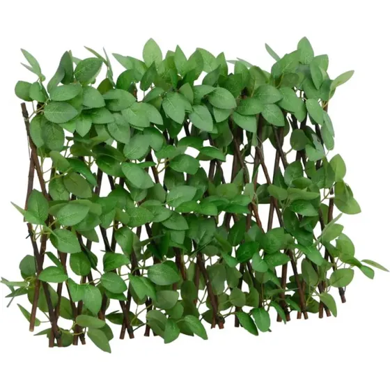 vidaXL Espalier med kunstig vedbend 180x30 cm udvideligt grøn