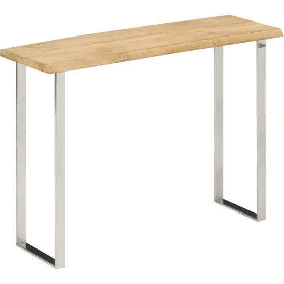 vidaXL Konsolbord 105x33x76 cm i Massivt Mangotræ med Naturlig Kant