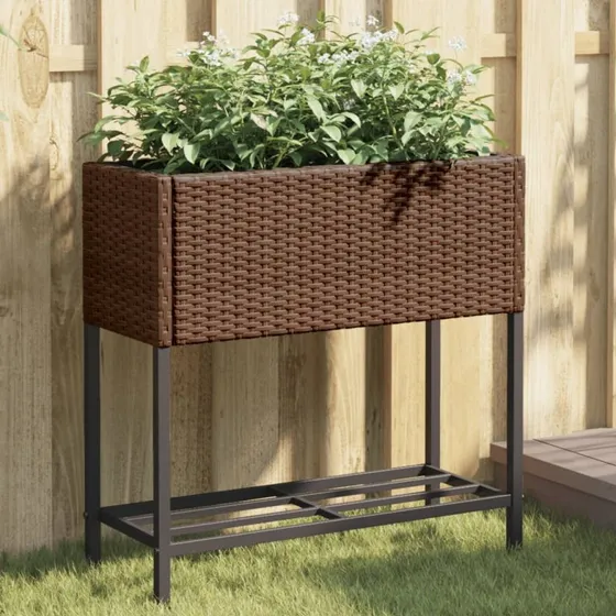 vidaXL Plantekasser 2 stk. 70x28x70 cm brun med hylde