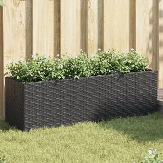 vidaXL Plantekasser 2 stk. med 3 potter 105x30x32 cm sort