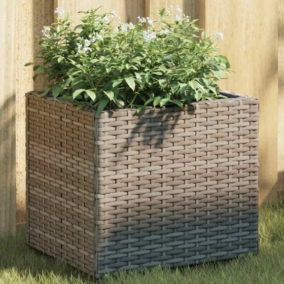 vidaXL Plantekasser 2 stk. 36x30x32 cm polyrattan grå