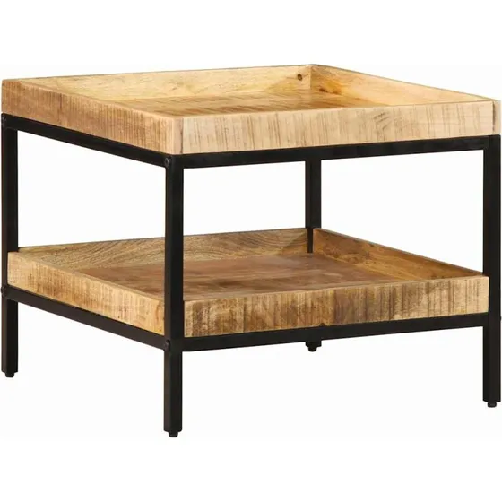 vidaXL Sidebord med hylde Brun 55 x 55 x 45 cm i massivt mangotræ